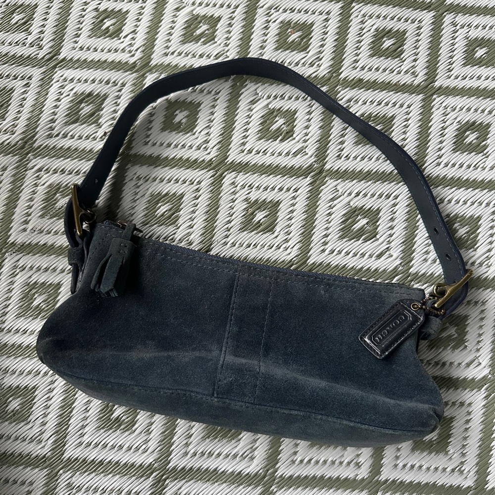 Coach Navy Suede Mini Bag